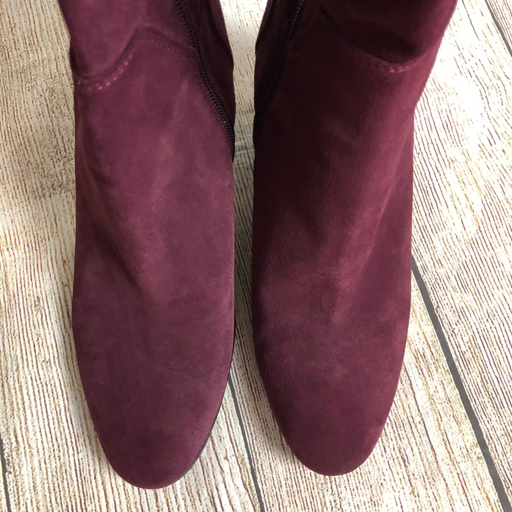 Aquatalia Lisabetta Suede Knee High Tie Back Boots - Picture 3 of 13
